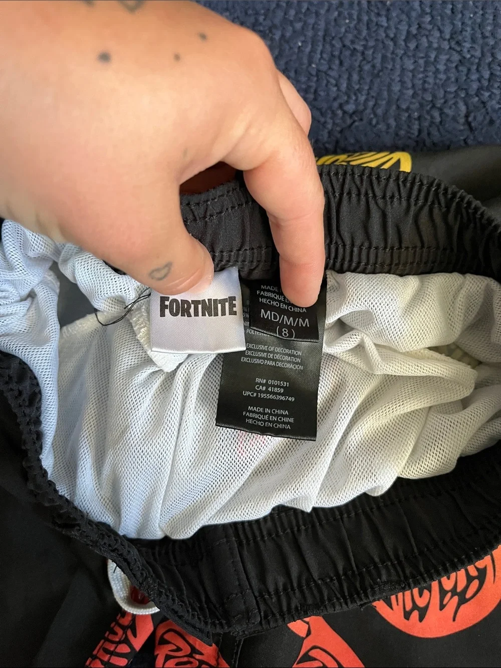 Fortnite Kids Black Swim Trunks with Neon Graphic Print